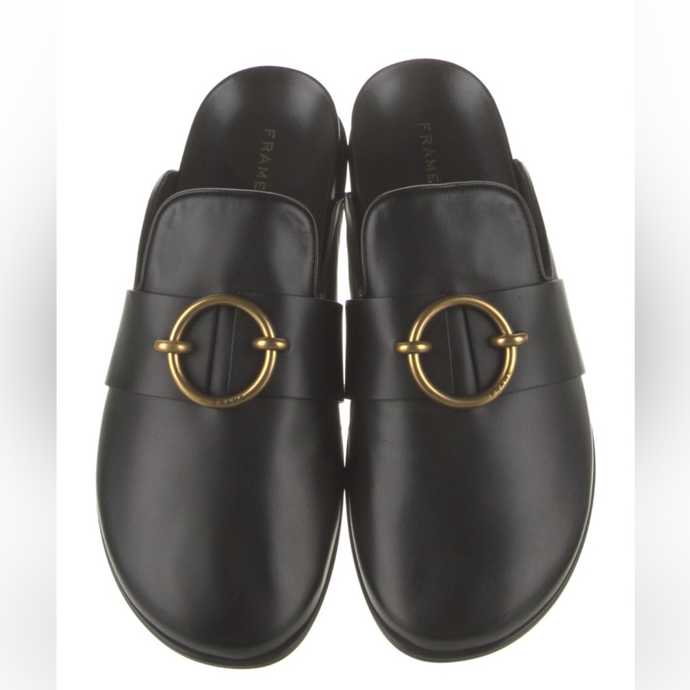 FRAME le aspen leather slides